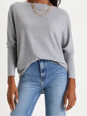 NWT Lulus Gray Dolman Sleeve Sweater Top XL